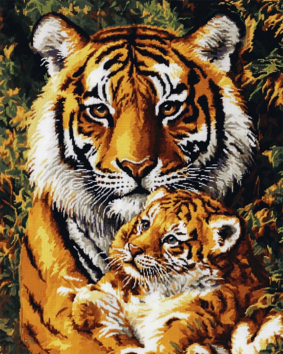 AxiangziK Tier Diy Knüpfstern Set Fantasy Tiger Knüpfpackungen Für Anfänger，Senioren Und 3D-Heimwerker. Teppich-Set. 100x140cm