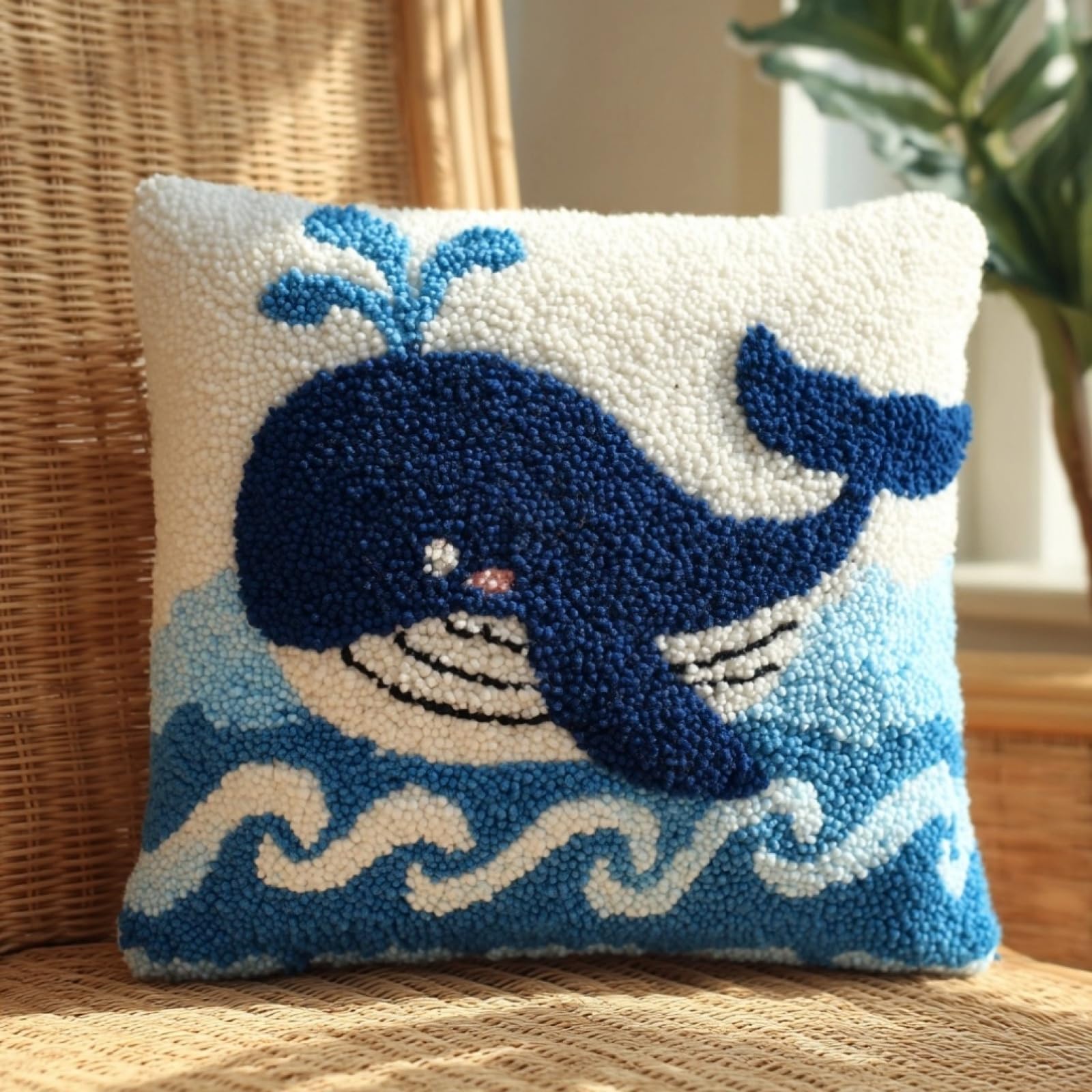 AxiangziK Latch Hook Pillow Kit for Beginners,Whale