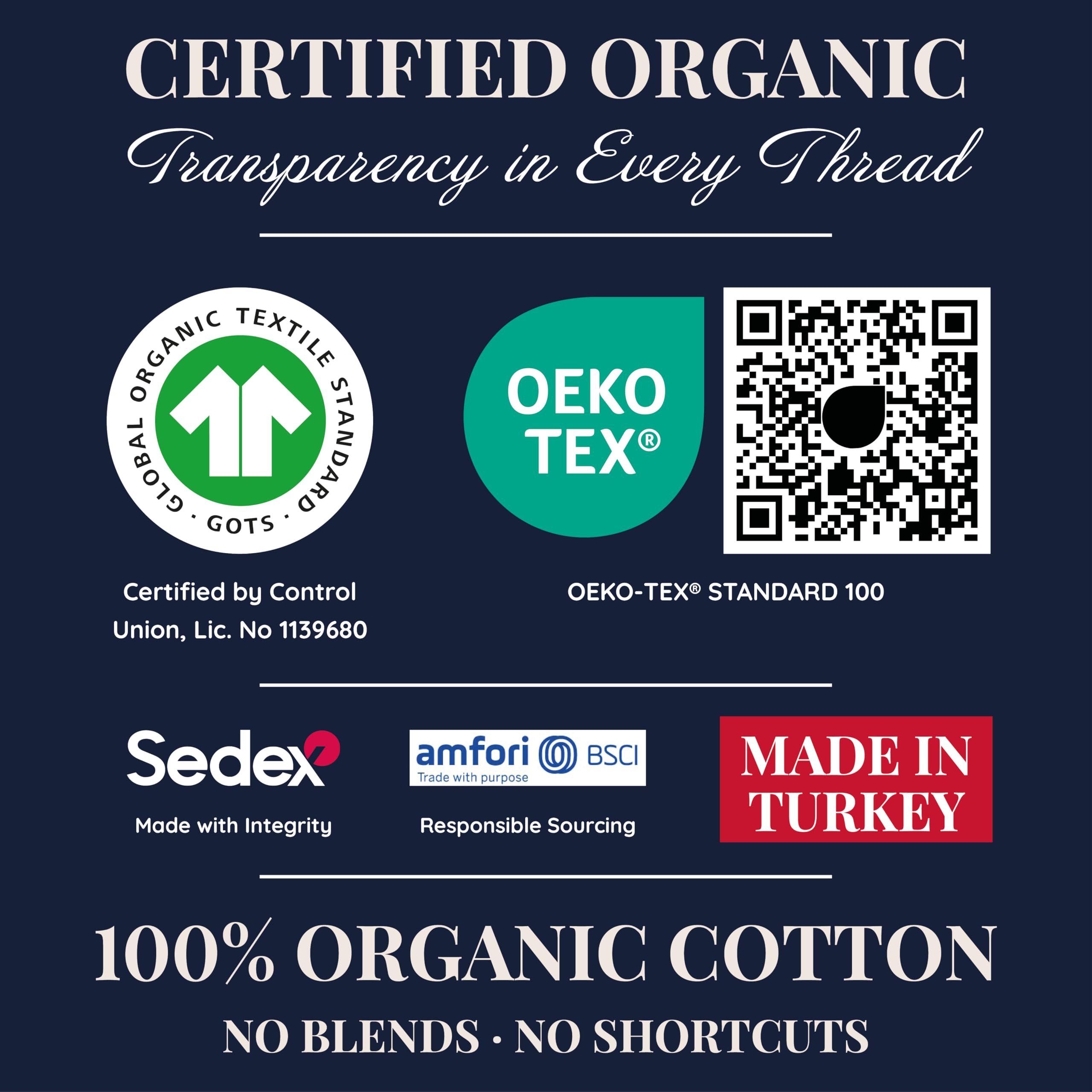 GOTS Organic 2 x Cot Sheets 120x60 Fitted - Cozy & Luxurious – 190GSM Organic Cotton - Baby Cot Sheet - 100% Organic Combed Cotton Baby Bedding - Cot Bed Sheets 60 x 120 — view 6
