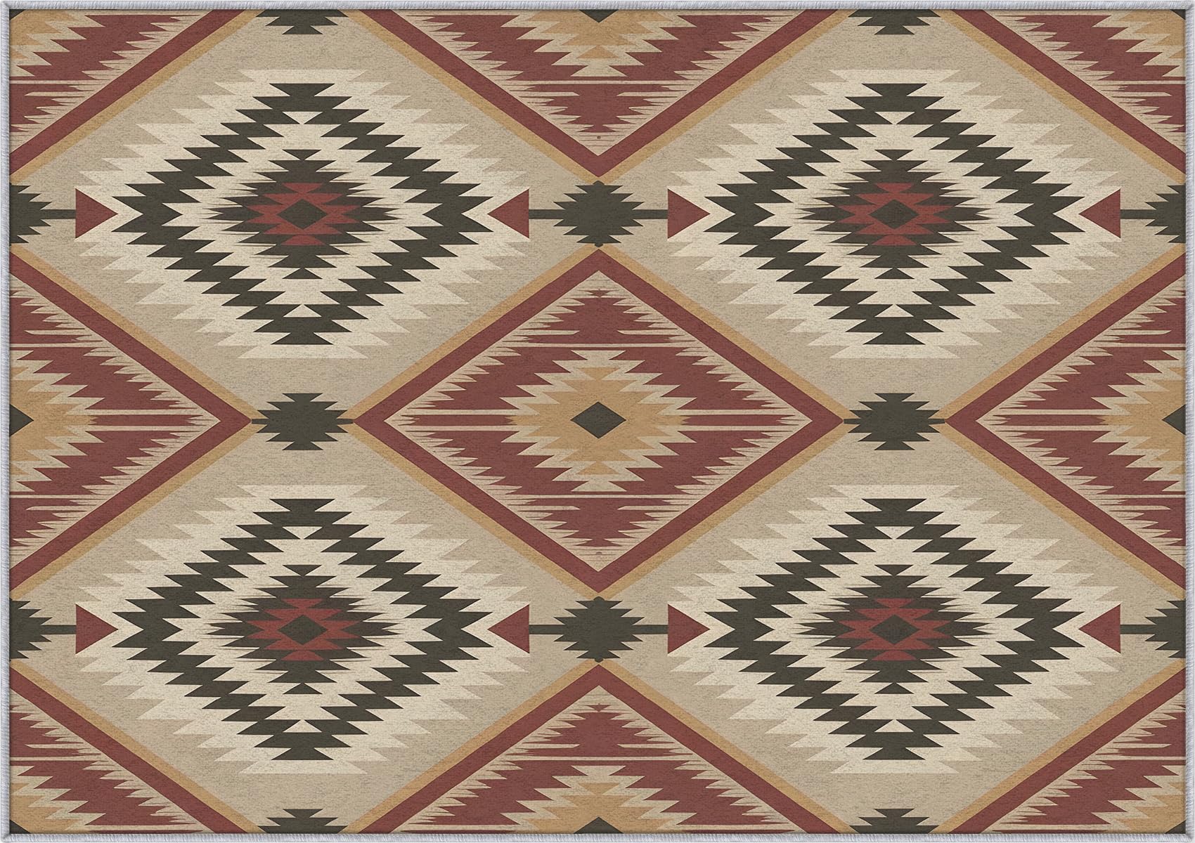 Aztec Rug 5x6 Bedroom Tribal Geometric Ethnic Pattern Washable Area Rugs for Living Room Aztec Home Decor Non