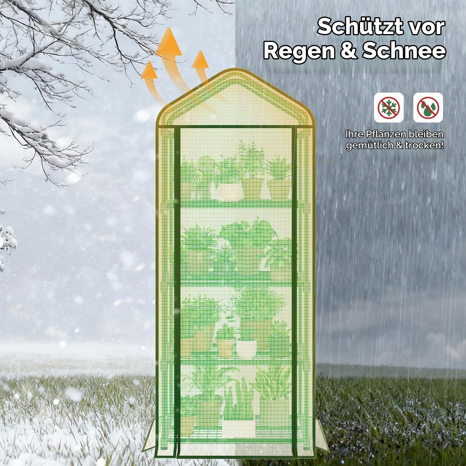 Bamworld Gewächshaus Klein Mini Gewächshaus Foliengewächshaus 4 Etagen Tomatengewächshaus Gewächshaus Balkon Für Gemüse Blumen Pflanzen Sämlinge Anzucht Im Garten Terrasse