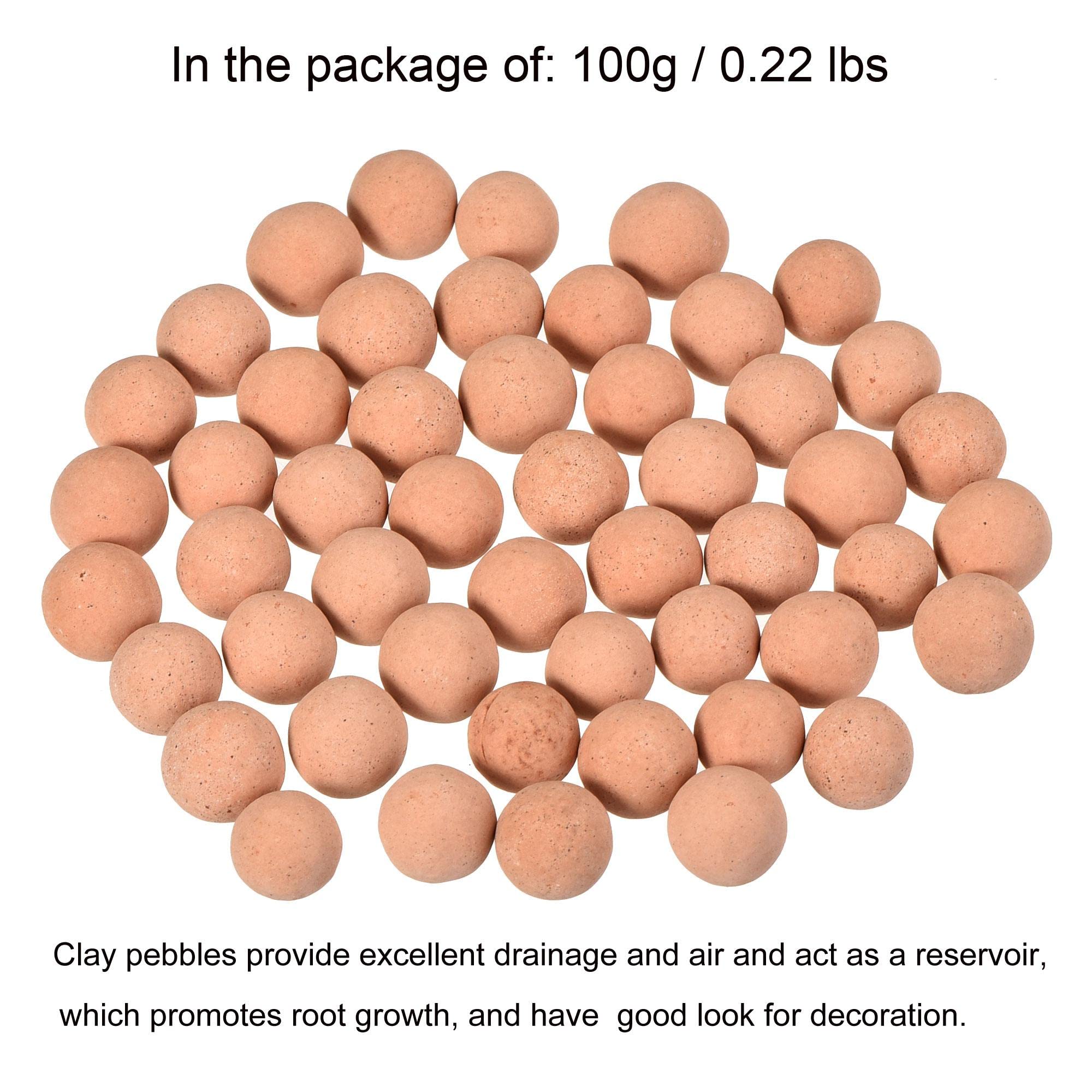 sourcing map Argile Galets 7-8mm 0.22 lbs Rose Jardinage Pot Boules pour Hydroponique Culture Vases Fournitures Bonsai Décoration