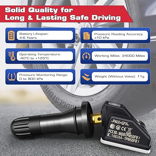 Miniatura 6 de Autel TPMS MX Sensor 315 433Mhz 2 en 1 Sensores de neumáticos, nivel OE, liberación de presión universal, 100% programable por TPMS Tool TS408S