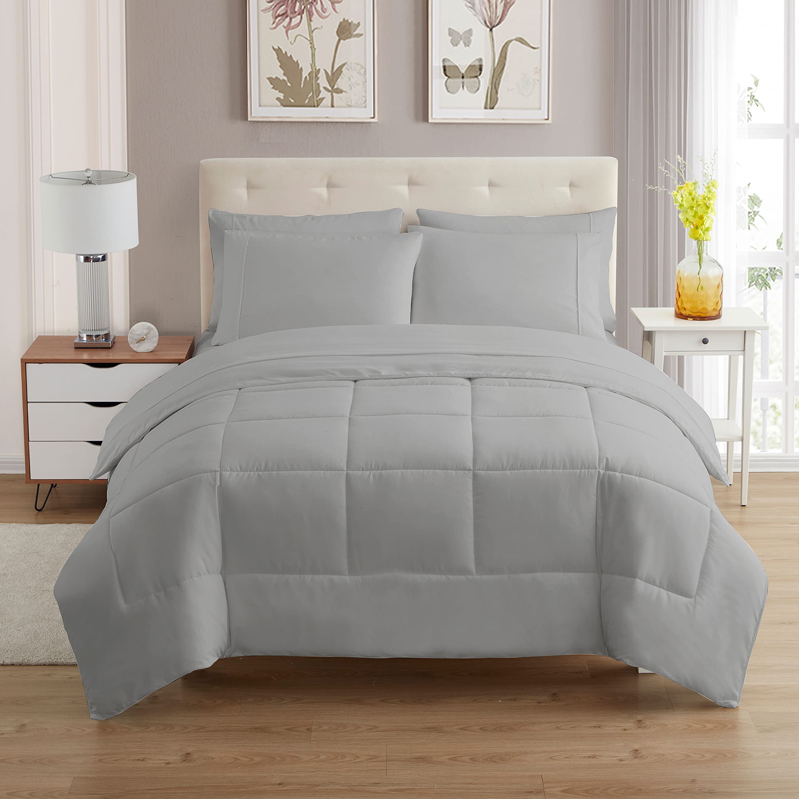 500-TC 100% Egyptian Cotton Down Alternative Comforter Oversized King Size 98