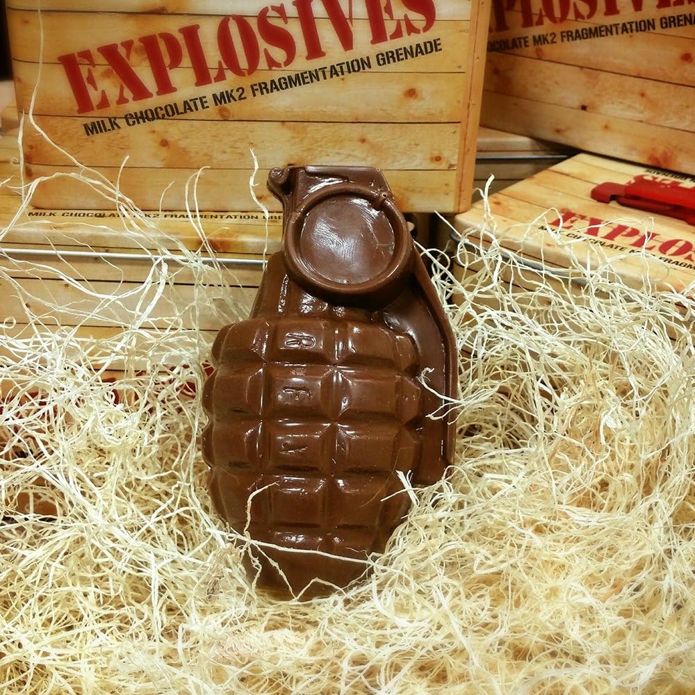 Chocolate Grenade - Full Size Solid Chocolate Hand Grenade in Tin