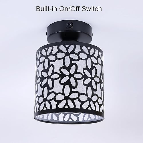 Miniatura 5 de Maichis Lámpara colgante para sala de comedor, 1 bombilla LED reemplazable incluida, luz interior de 12 V con interruptor, forma de flor enrollada