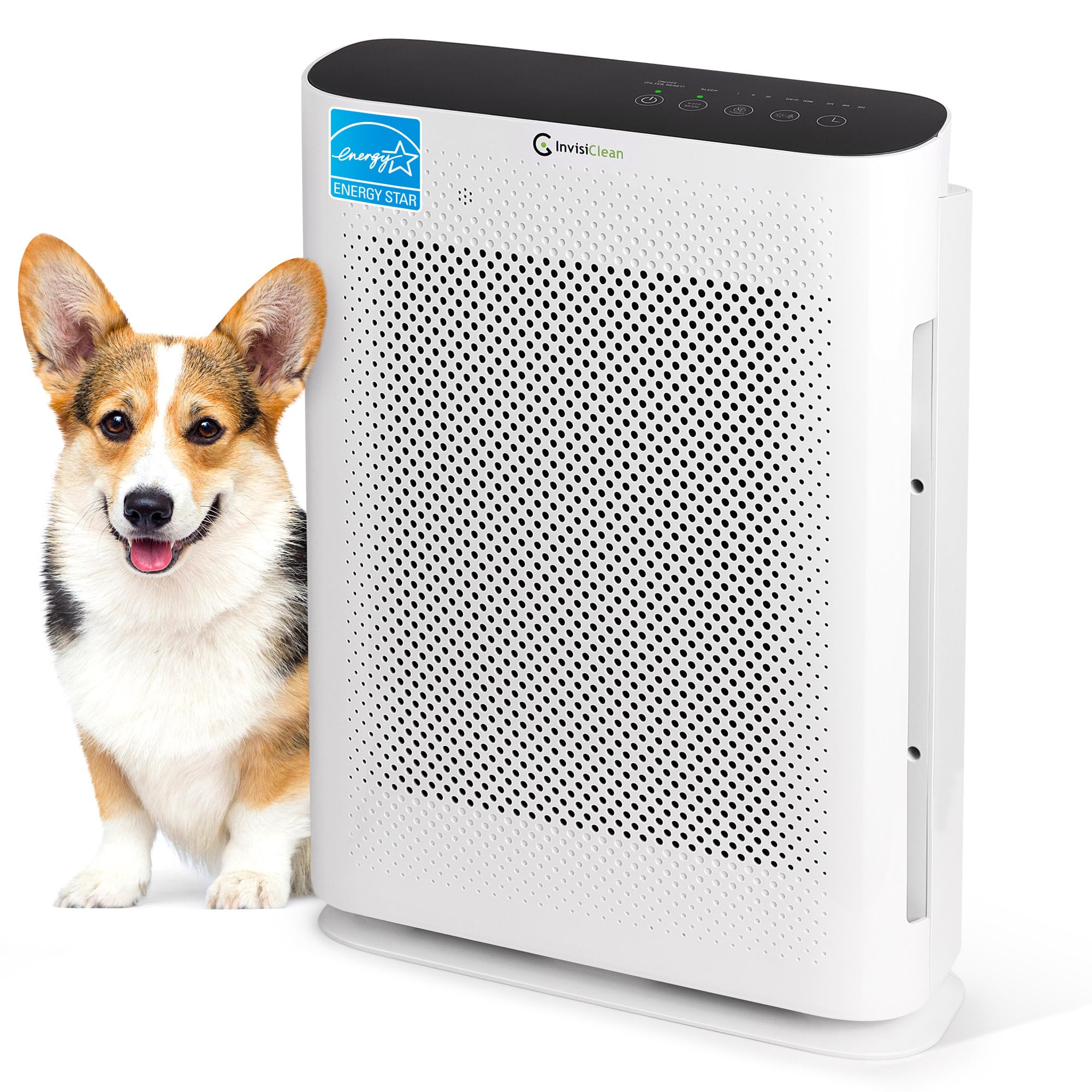 Air Purifier for Home Allergies & Pets | 4-in-1 H13 True HEPA Filter/Ionizer/Carbon + UV Light | Portable Air Purifiers for Large Room & Bedroom Odor Elimination - InvisiClean Aura II