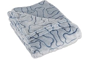 Embossed Bone Print Pet Blanket: Cozy Comfort for Tall-Tailed Dogs