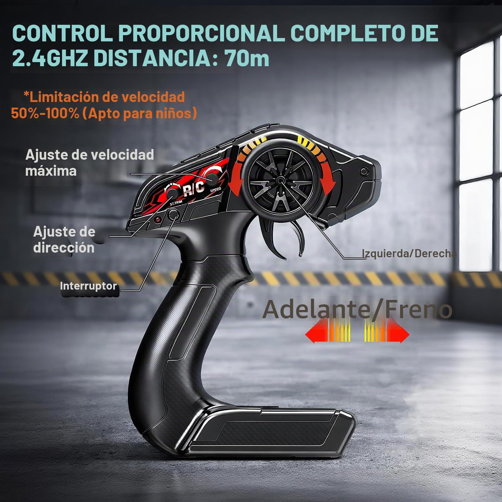 Coche Teledirigido 1:18 4WD 40 km/h Todoterreno 4x4, Coche Radiocontrol con 2 Baterías 7.4V 1300mAh, ESC Impermeable 2.4GHz, Doble Carrocería, Transmisión Metálica para Niños y Adultos