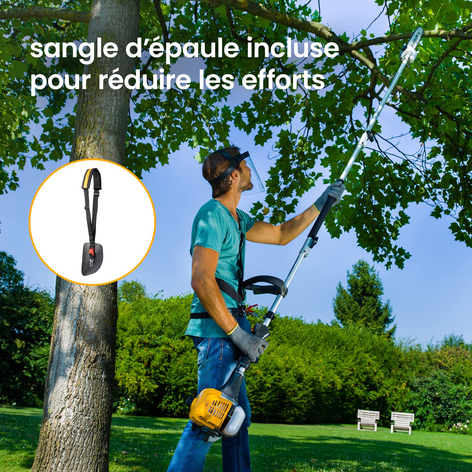 STIGA MT 330 Outil Multifonction Thermique 5-en-1, 25,4 cm³, 0,7 kW – Lame 3T, Tête Tap&Go – Coupe-bordures, Taille-haies et Élagueuse