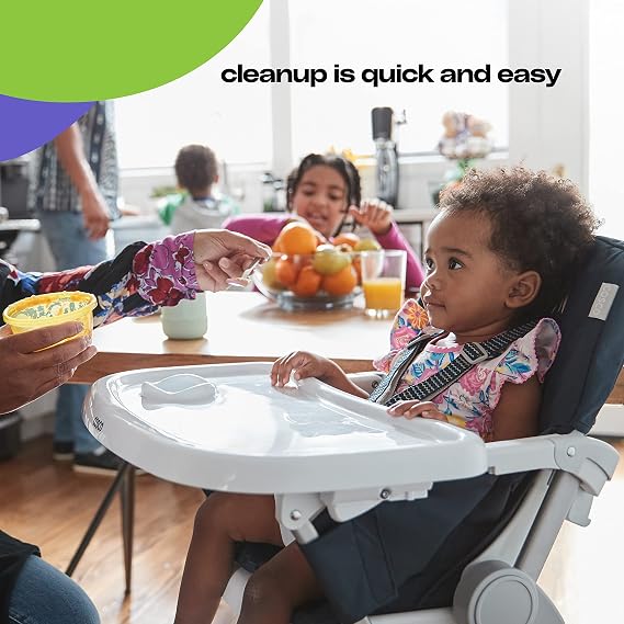 Cosco Simple Fold Adjustable High Chair, Folds Flat and Stands on its own, Making it Easy to Store or take on The go, Rainbow