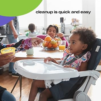 Cosco Simple Fold Adjustable High Chair, Folds Flat and Stands on its own, Making it Easy to Store or take on The go, Rainbow