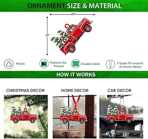 Miniatura 2 de Talataca Border Collie - Adorno de Navidad plano 2D, decoración de árbol de pino, decoración de árbol de pino, colgante de casa colgante, accesorio