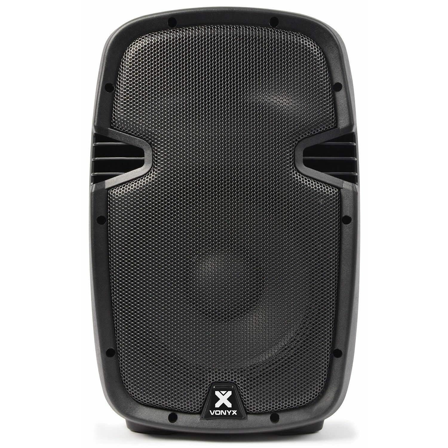 VONYX SPJ-1000AD Enceinte Active 10" 400 Watts, Enceinte Amplifiée, Sonorisation Professionnelle, Boitier ABS Solide, Haut-Parleur Mobile, Woofer 10 Pouces, Entrée Ligne Micro