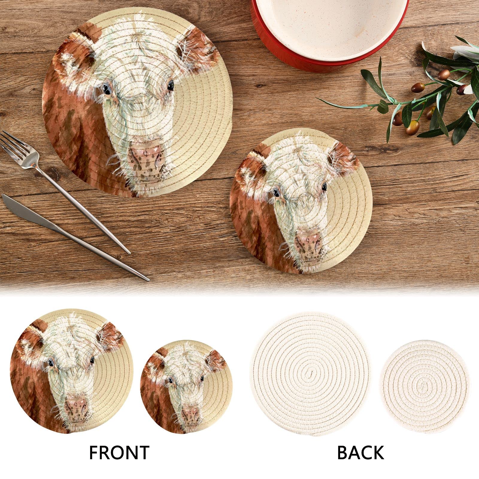 Set 5 Sottopentola In Cotone Intrecciato 17,8 Cm: Presine E Sottobicchieri Multiuso Per Cucina