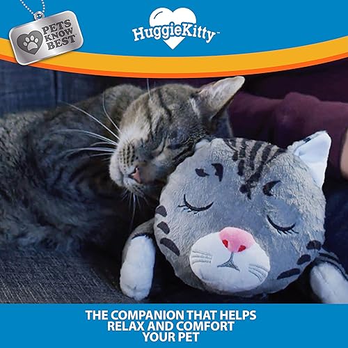 Miniatura 11 de Pets Know Best HuggieKitty - Compañero de ronroneado cómodo con ayuda para dormir latidos del corazón para gatos y gatitos, calefacción para alivio
