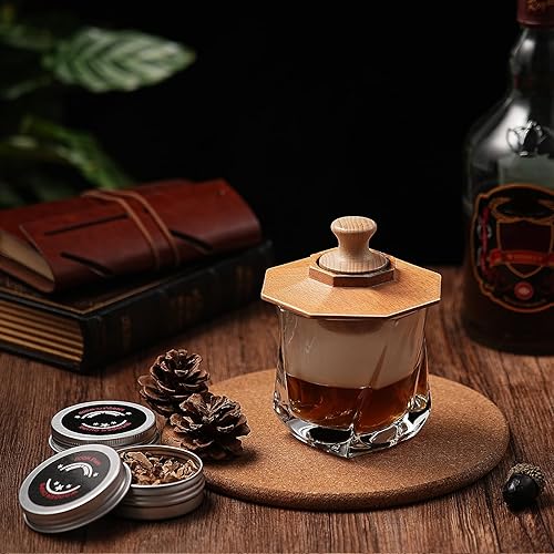 Miniatura 6 de Kit de ahumador de cóctel con antorcha, kit de ahumador de whisky antiguo con 6 sabores de virutas de madera para bebida de whisky bourbon, kit de