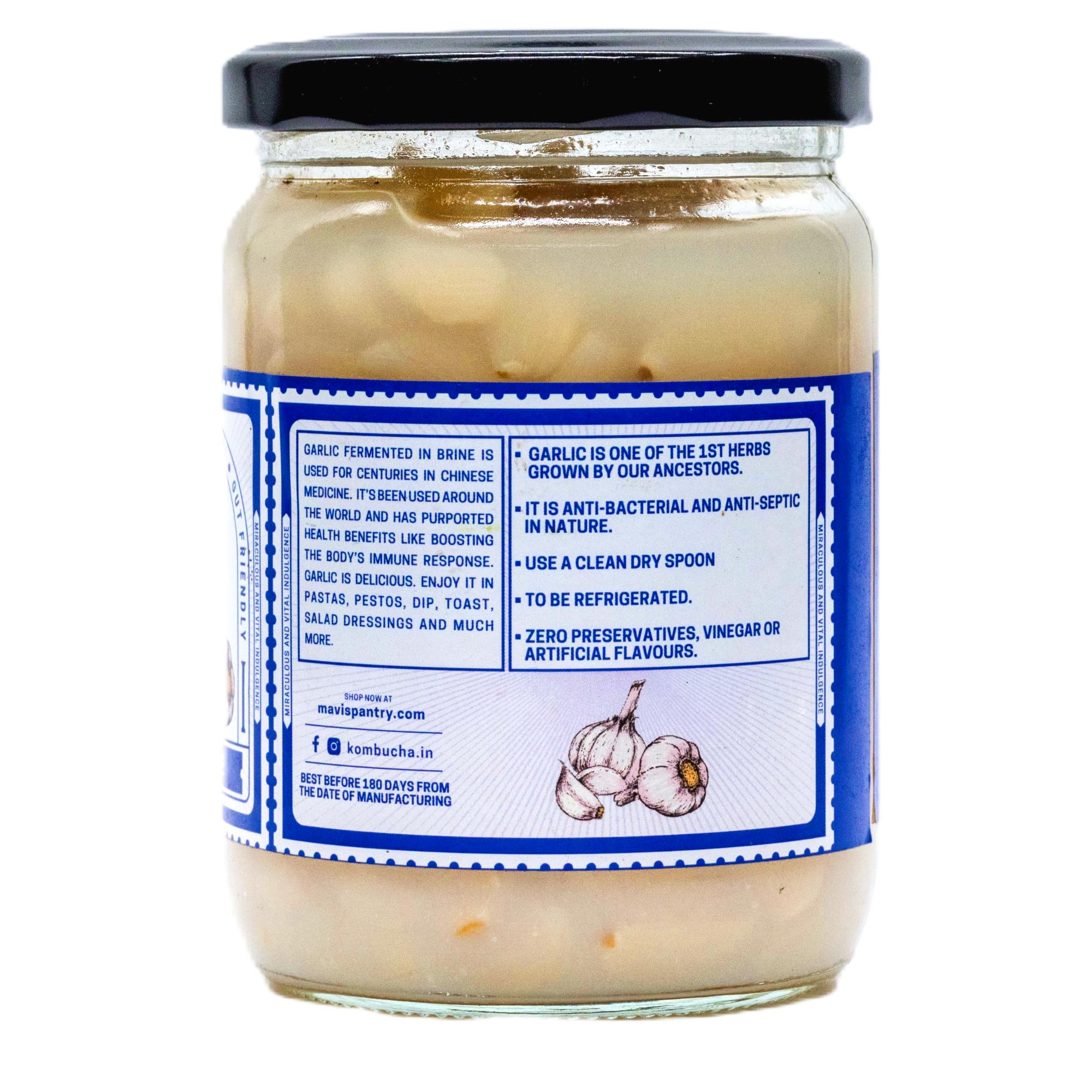 MAVI's Water Fermented Garlic | Organic Garlic Pods | 100% Natural & Vegan | No Preservatives or Artificial Flavour | 500g (Pack of 1) - Image 4 thumbnail