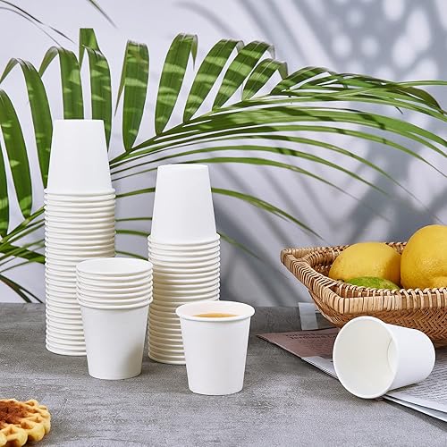 Miniatura 7 de Vasos de papel de 3 onzas, 600 unidades desechables para baño, enjuague bucal, color blanco expreso, para fiestas, picnic, viajes y eventos