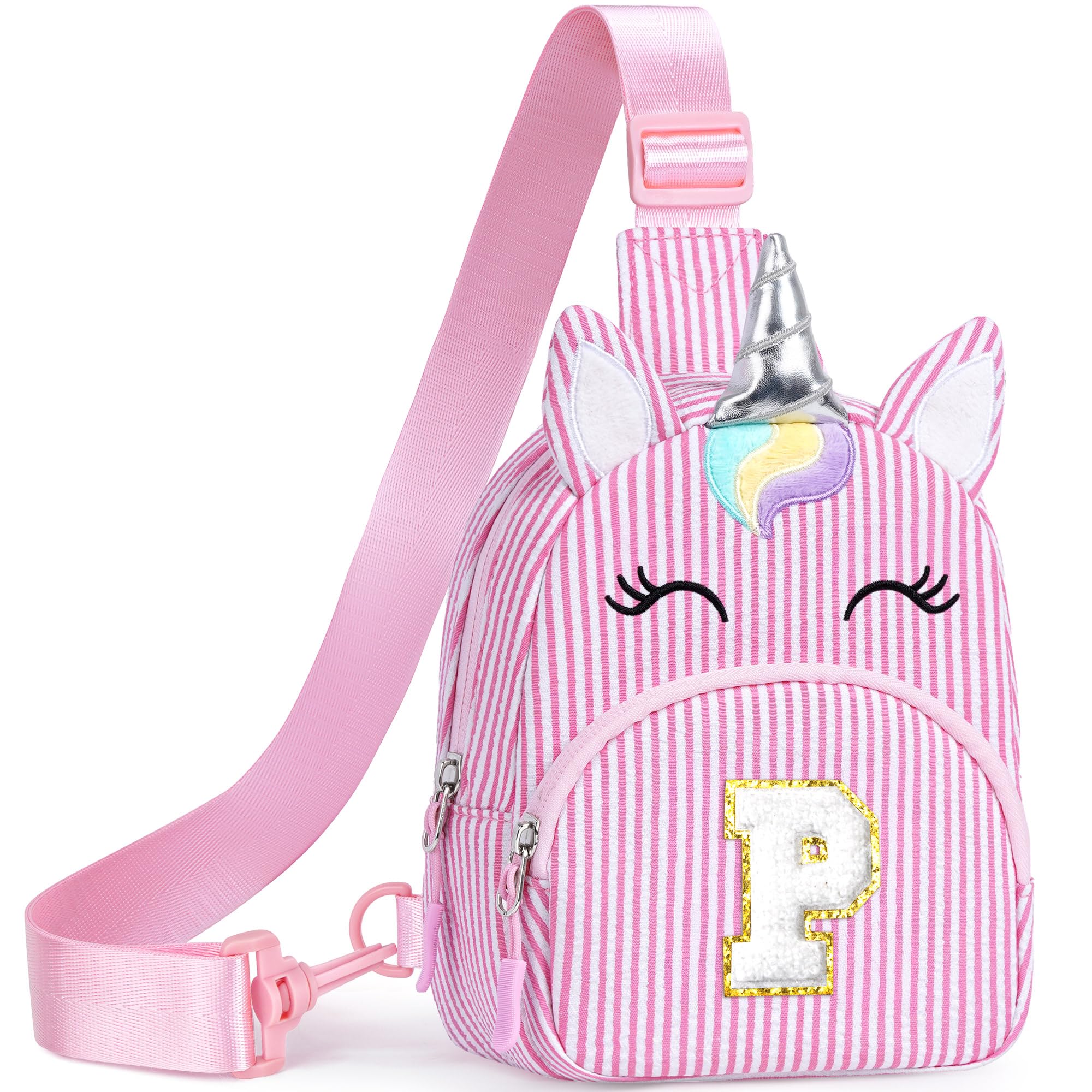 YOOLIFE Small Sling Bag, Initial Fanny Pack Purse Crossbody Bag, Birthday Gifts Trendy Stuff Birthday Gifts, Pink (P)