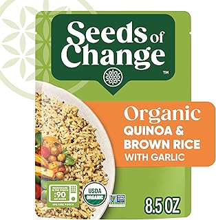 SEEDS OF CHANGE Organic Quinoa & Brown Rice with Garlic, Organic Food, 8.5 Ounce (Pack of 12)