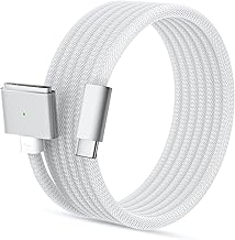 AVNSCNK Câble de charge USB-C vers Mag-Safe3, 140 W PD - 2 m - Compatible avec MacBook Pro M4 2024 / M3 2023 (14"/16"), MacBook Air M2 (13"/15") (blanc)