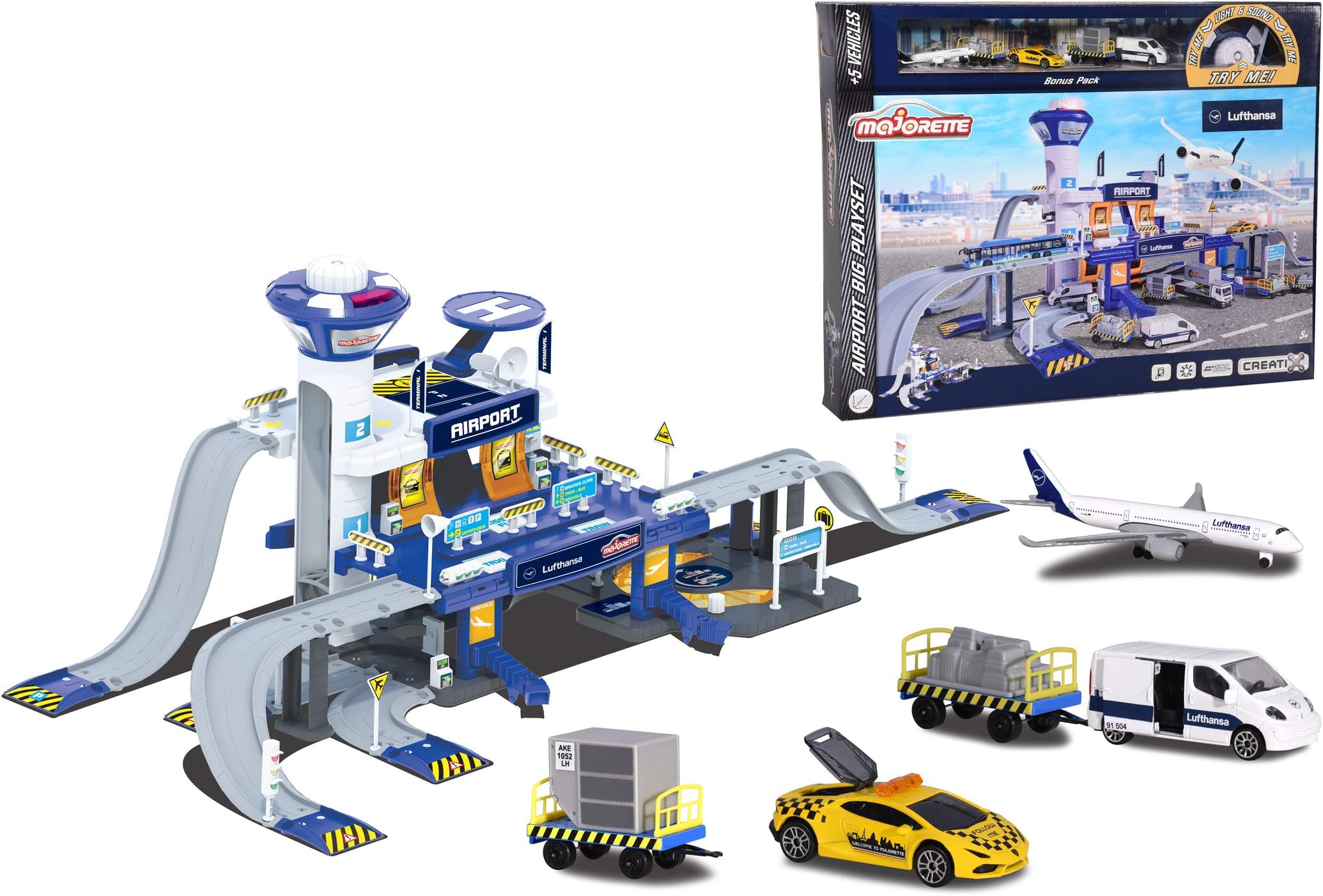 Majorette Creatix Airport Lufthansa + 5 Vehicles
