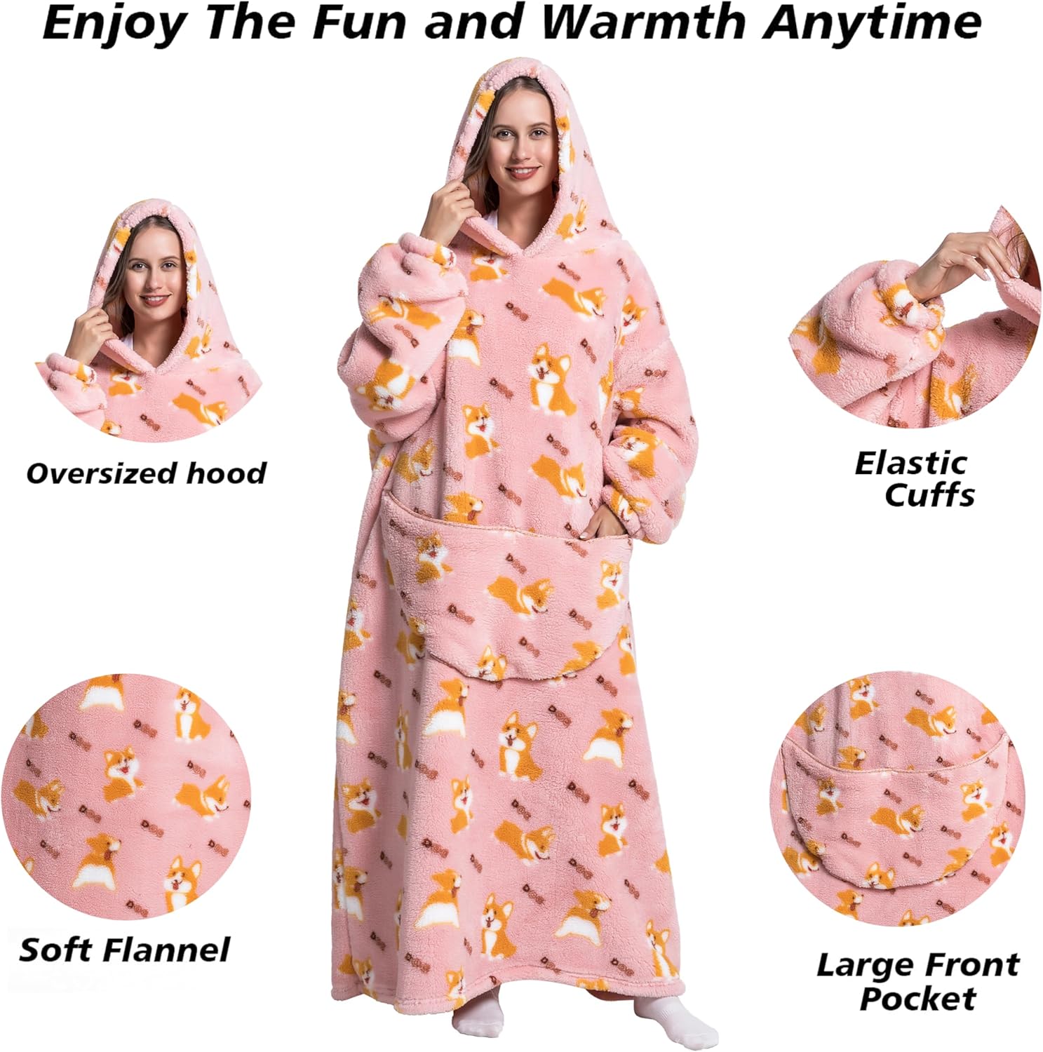 ZXIMU Blanket Hoodie, Wearable Blanket Extra Long Hoodie Blanket for Women Comfy Snugaies for women. - Image 2