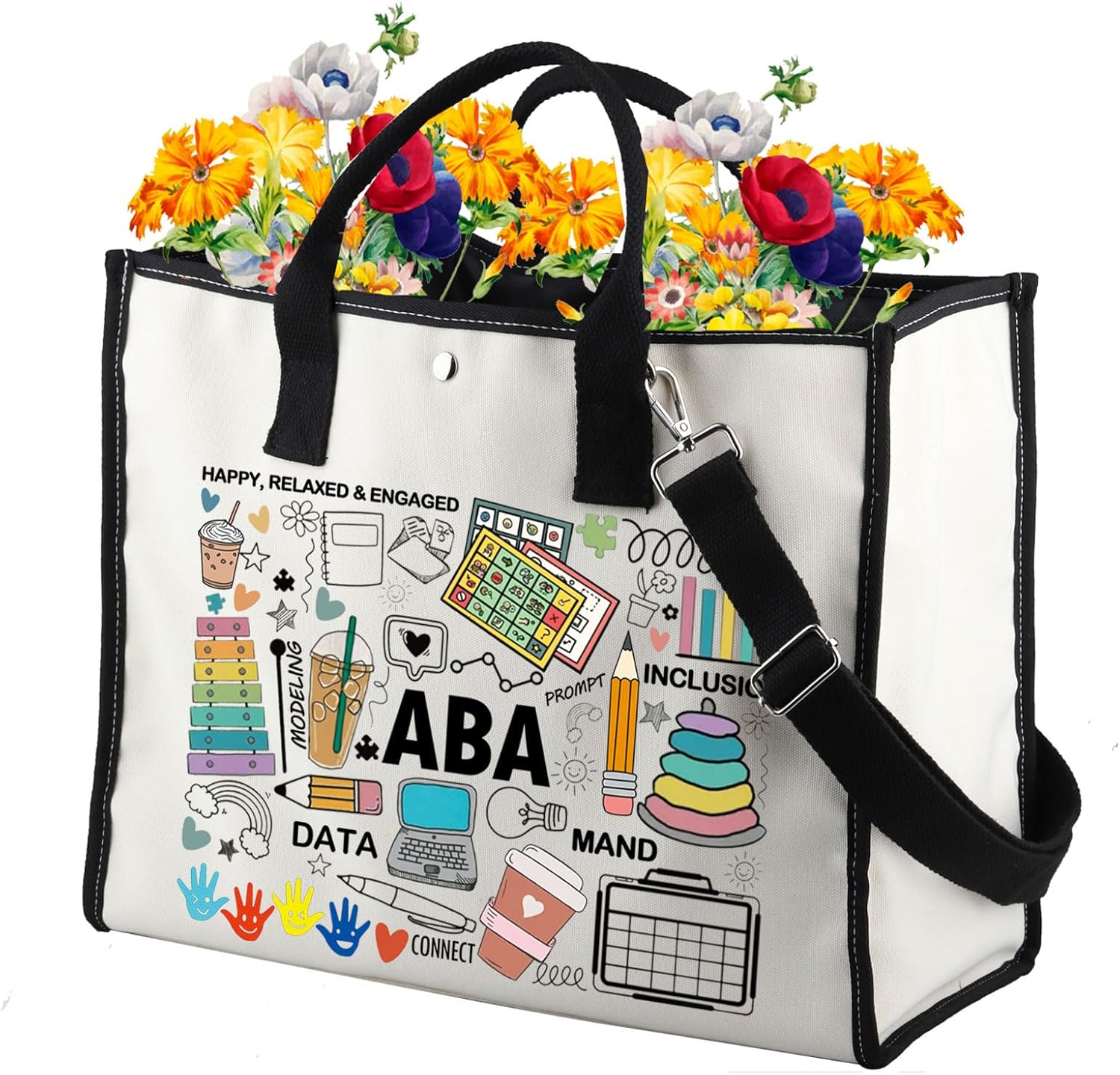 PWHAOO Autism Behavior Analyst Tote Bag ABA therapist Tote Bag Mental Illness Awareness Gift