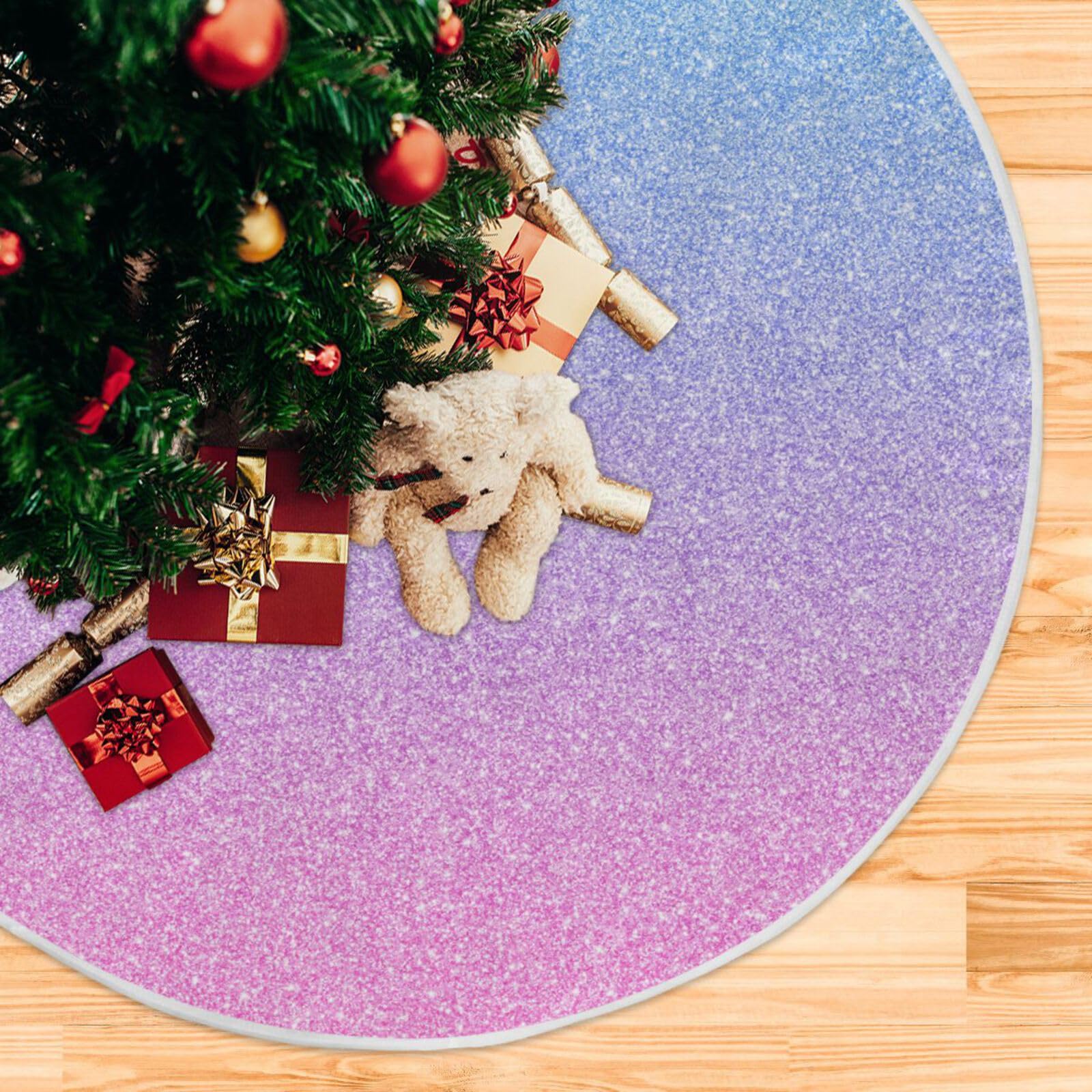 Gonna Per Albero Di Natale MODFUNS Glitter Rosa Acceso - Diametro 152 Cm, Con Paillettes Da 5 Mm E Base In Velluto, Per Alberi 2,4-3 M