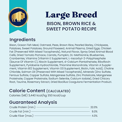 Miniatura 9 de Solid Gold Nutrientboost Wolf King - Alimento seco para perros de raza grande, croquetas de grano entero hecho con bisonte real, arroz integral y