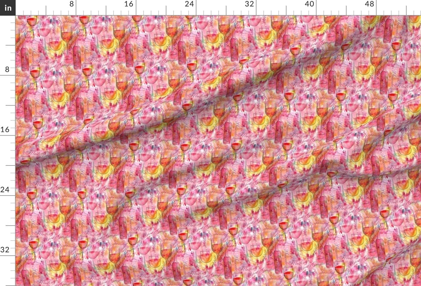 Spoonflower Fabric - Drink Wine Watercolor Alcohol Printed on Minky Fabric by The Yard - Sewing Baby Blankets Quilt Backing Plush