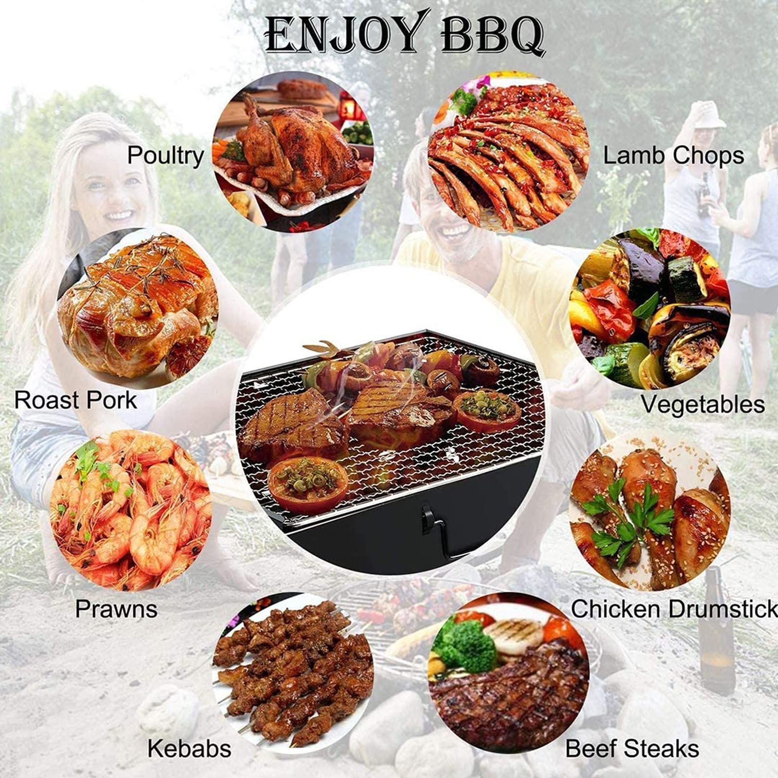 Grill do grillowania, przenośny i składany grill na stół z węglem drzewnym, na zewnątrz, grill, do ogrodu, na taras piknikowy, na kemping, podróże, S