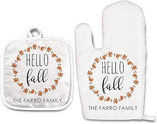 Miniatura 37 de Lemon - Juego de manoplas de horno personalizadas y soporte para ollas Mitón de horno Soporte para ollas Regalos de cocina Inauguración