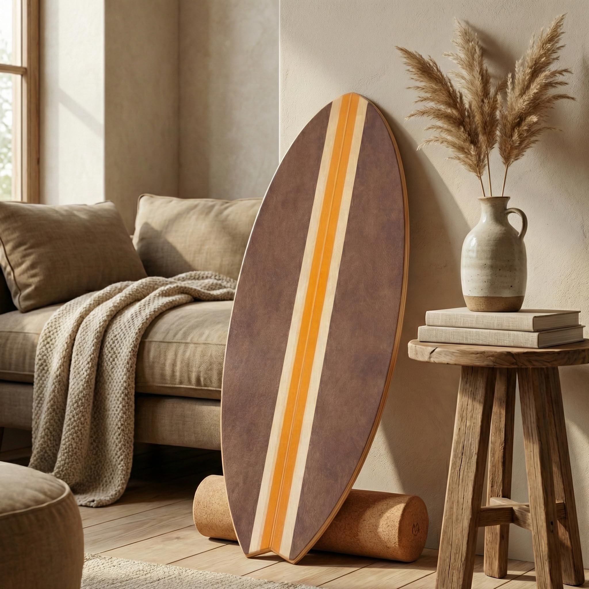 DRIFT SAVAGE 3-in-1 Balance Board Set 78cm, Premium 10-schichtiges Ahornholz für Surftraining, Fitness & Reha. inkl. Rolle & Halbkugel, max. 155kg. Schwalbenschwanz-Form.