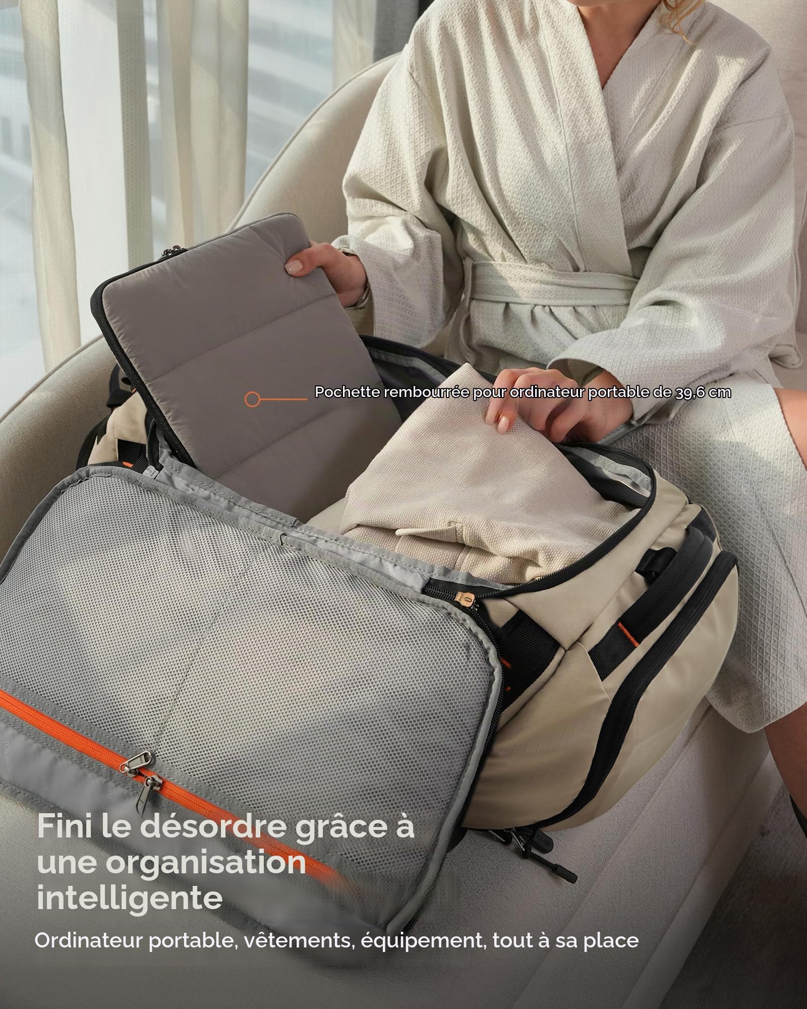 Tolaccea Sac de Sport 40L Homme Femme – Sac à Dos Sport & Sac de Voyage Grande Capacité avec Compartiment Chaussures, Compartiment Humide et Poche Ordinateur 15,6" – Gym, Week-End, Fitness (Kaki)