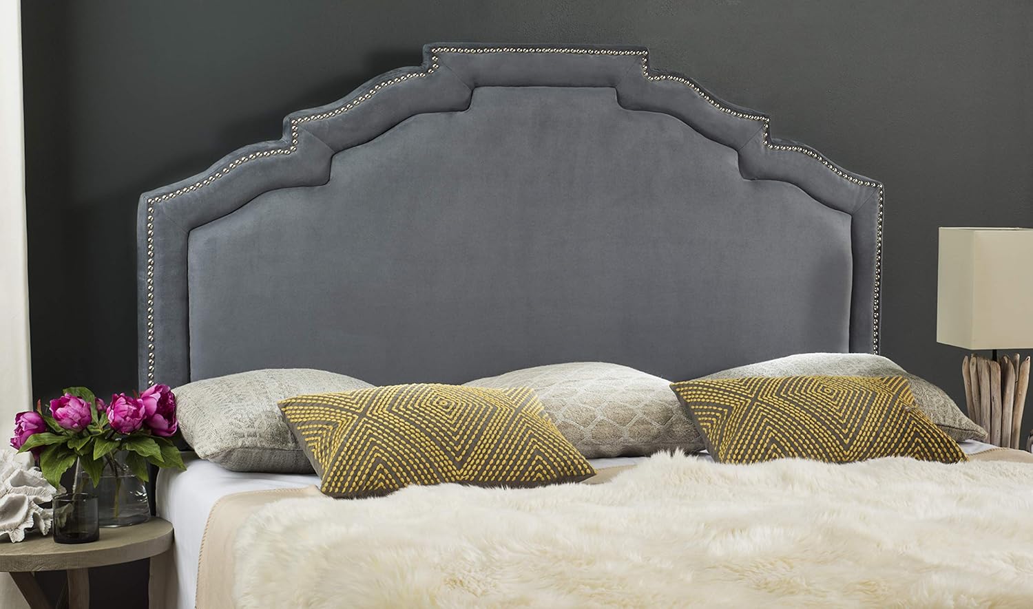 Safavieh Home Alexia Modern Grey Headboard, Queen