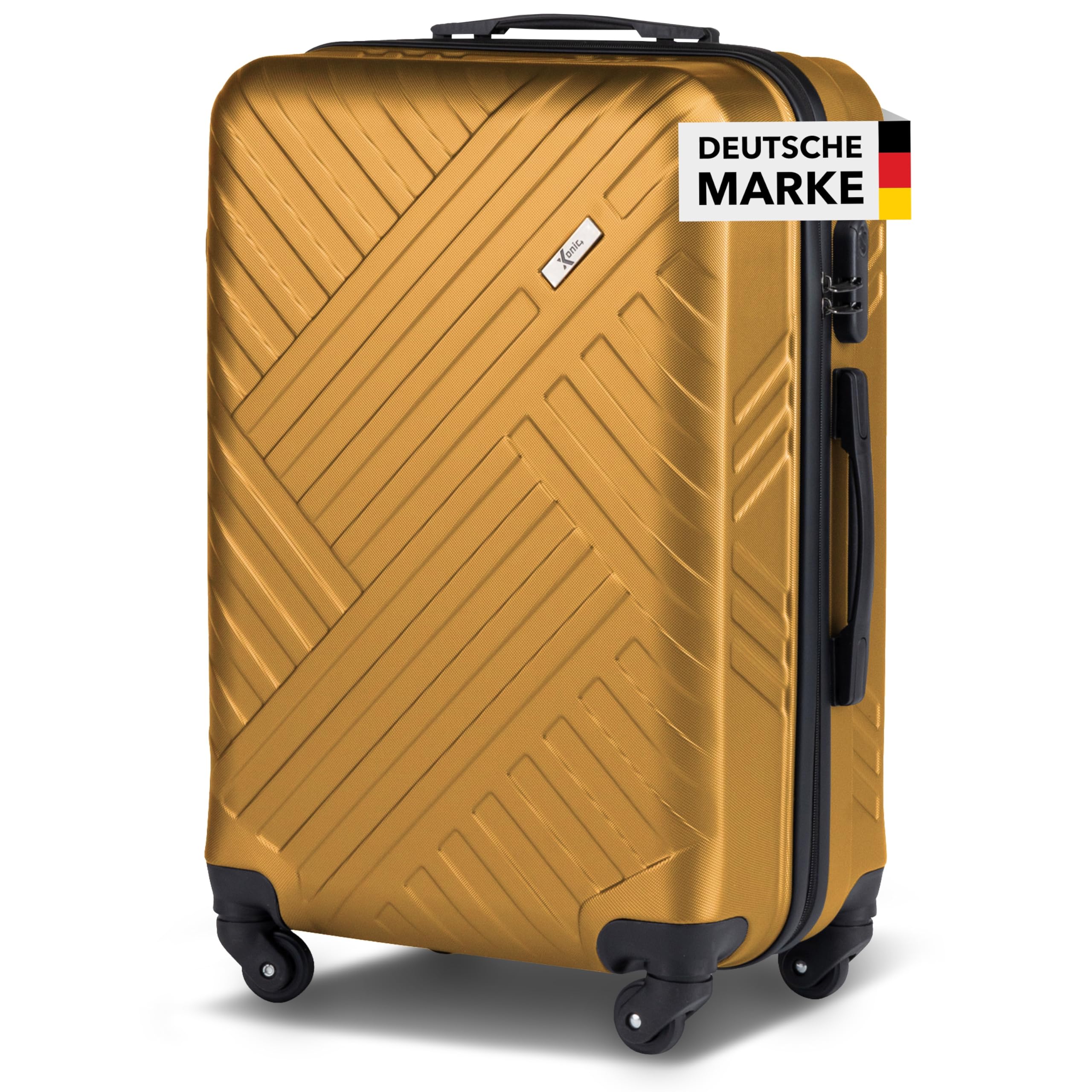 Xonic Design Reisekoffer mit Rollen– ABS Hartschalenkoffer mit 360° Leichtlauf-Rollen – hochwertige Koffer Trolleys Zahlenschloss in M, L, XL oder Set –Handgepäck Koffer, Suitcase