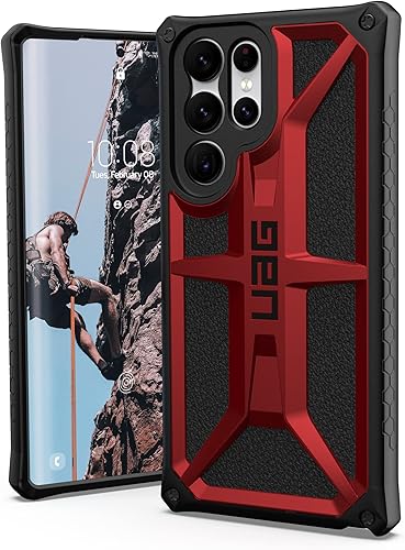 URBAN ARMOR GEAR UAG Designed for Samsung Galaxy S22 Ultra Case Red Crimson Rugg