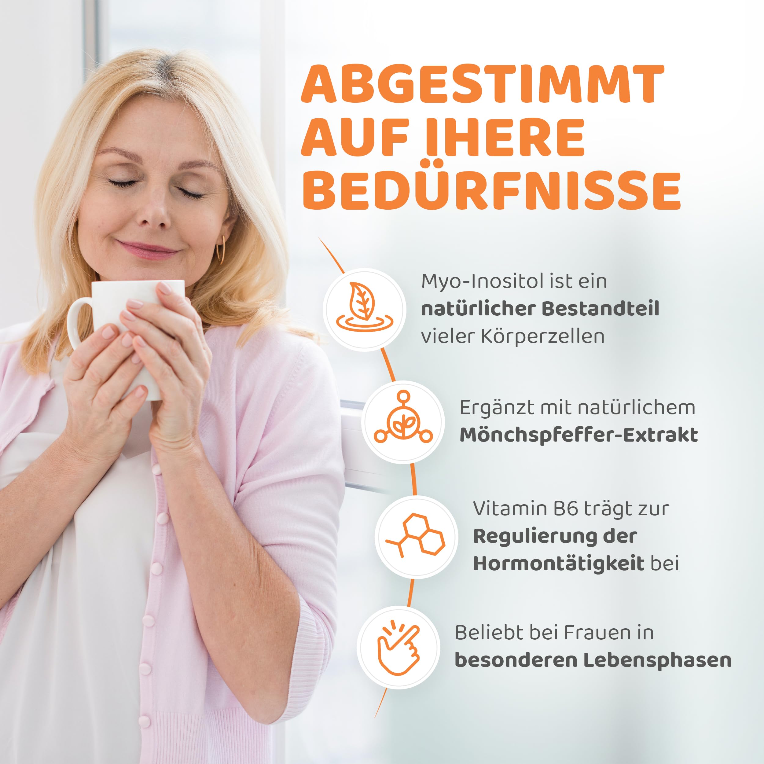 3x Myo Inositol & Mönchspfeffer hochdosiert – 270 vegane Frauen Vitamine Kapseln mit L-Carnitin, Folsäure, B6, B12, Eisen & Zink - Vitex Agnus Castus - laborgeprüft, gluten- & laktosefrei - vitaworld