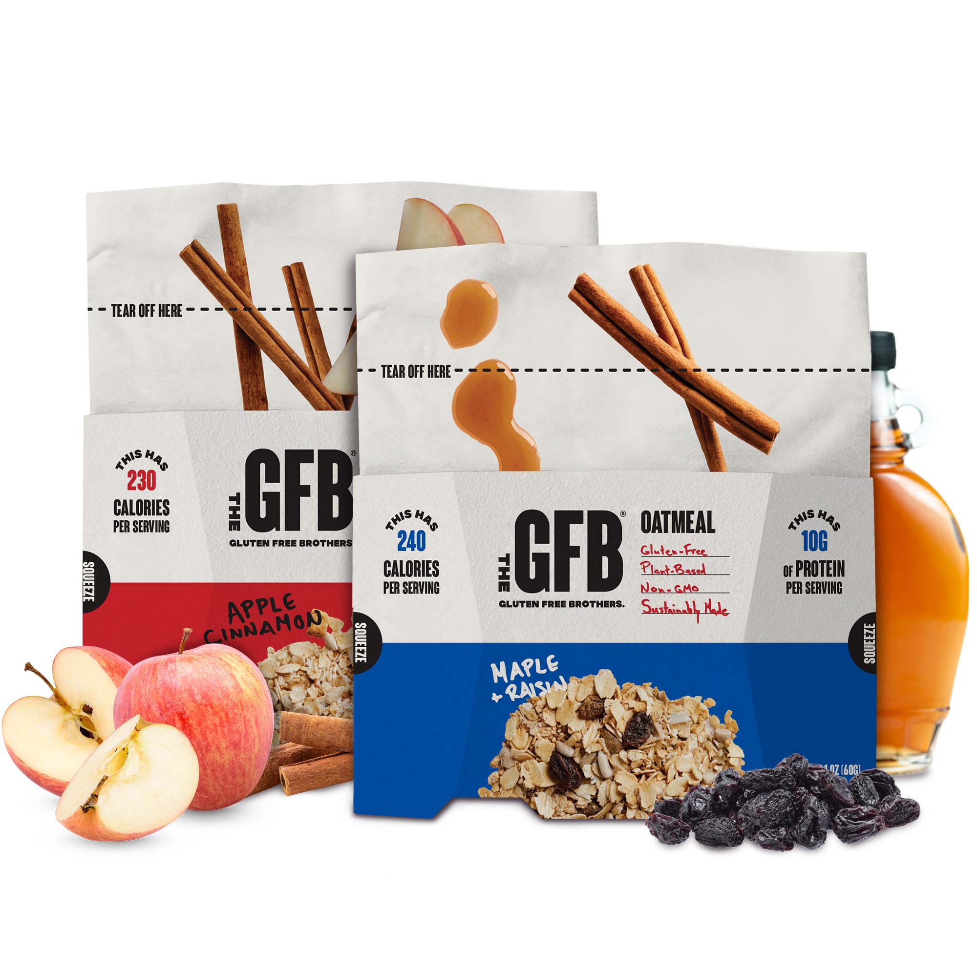 The GFB Variety Pack of Protein Oatmeal Cups - Unique Pop-Up Bowl - Gluten Free, Plant Based, Non GMO, Sustainably Made - Ridiculously Tasty, Healthy, Vegan Protein Instant Oatmeal, 2 oz (6 Count)