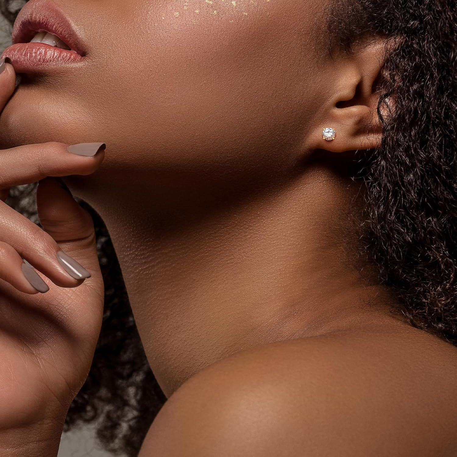 Earrings for Women, Moissanite Diamond Yellow Gold Earrings for Mom, S925 Sterling Silver Earrings, Hypoallergenic Stud Earrings for Women - Image 2