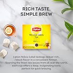 Lipton Yellow Label Pure Black Tea - 100 Count (Pack of 1), Bold and Refreshing, 100% Rainforest Alliance Certified, Caffeinated, Enjoy Hot or Iced