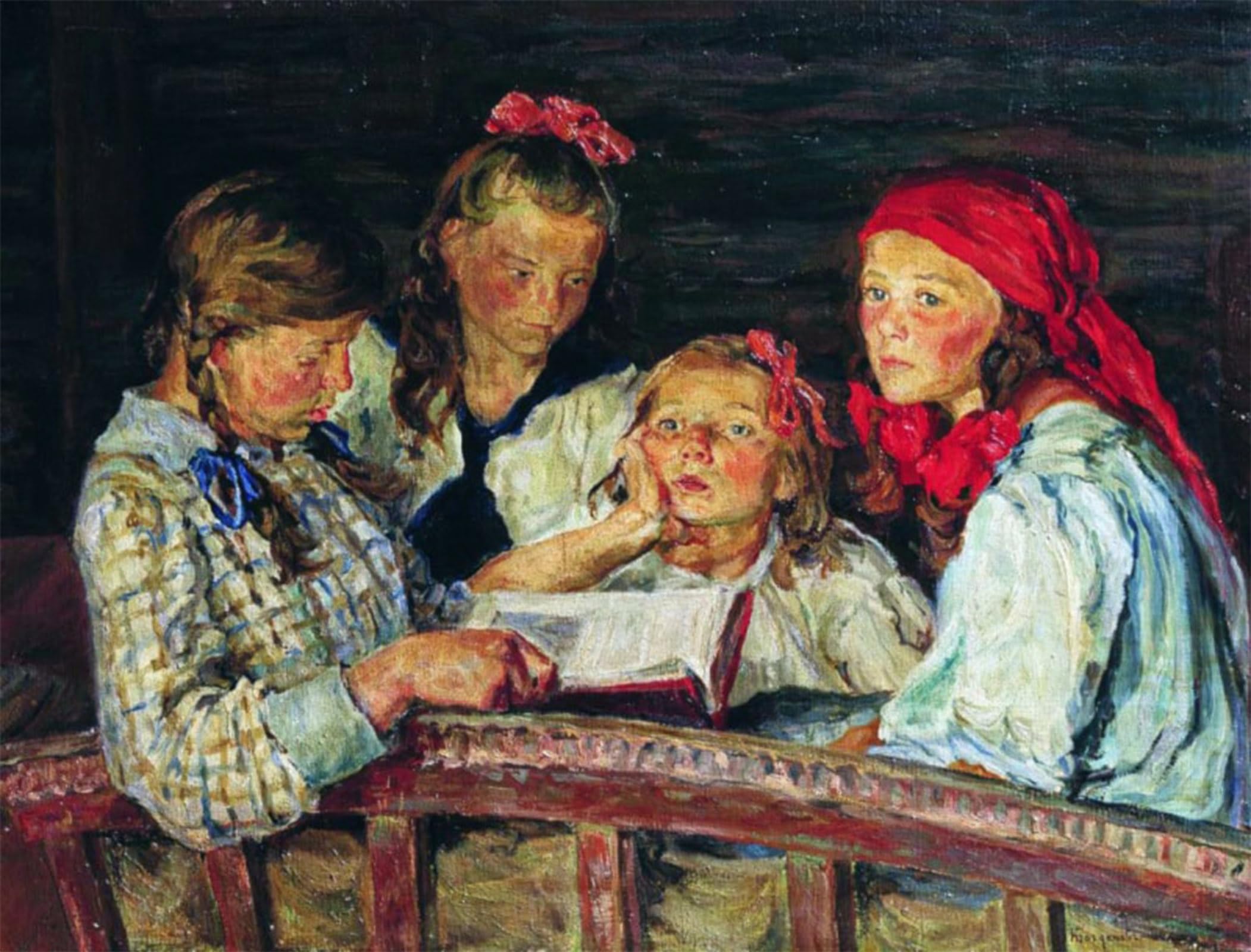 POSTERIIk Famous Modern Artwork Art Mural for a Book by Nikolay Petrovich Bogdanov-belsky Oil Paintings Pictures for Home Decor 60x90cm
