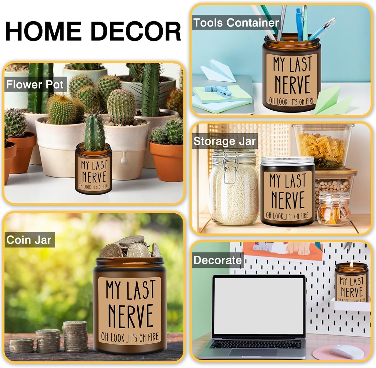 Homsolver Birthday Gifts for Women Men, Valentines Galentines Day Gift for Her Him - My Last Nerve Lavender Candles - Funny Best Friend, White Elephant Gifts for Adults, Coworkers, Sister, Bestie - Image 9