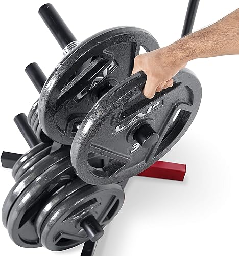 Vista 28 de CAP Barbell Estante de almacenamiento para árbol de placas olímpicas, varios colores Blanco