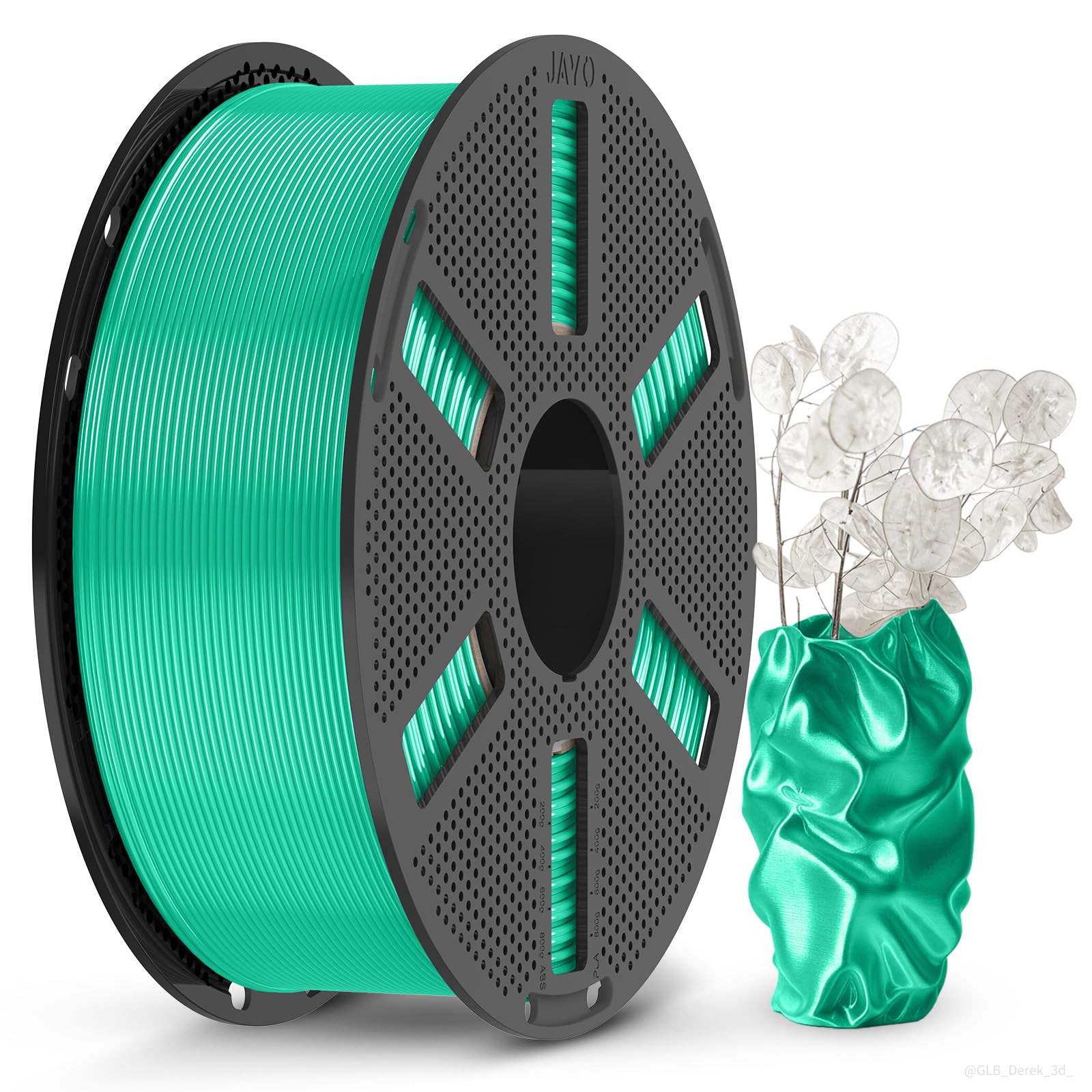 JAYO Silk PLA 3D Printer Filament 1.75mm, 1.1kg, Green