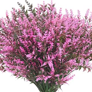 Lot de 2 fleurs violettes artificielles, plantes artificielles, idéales pour la décoration de