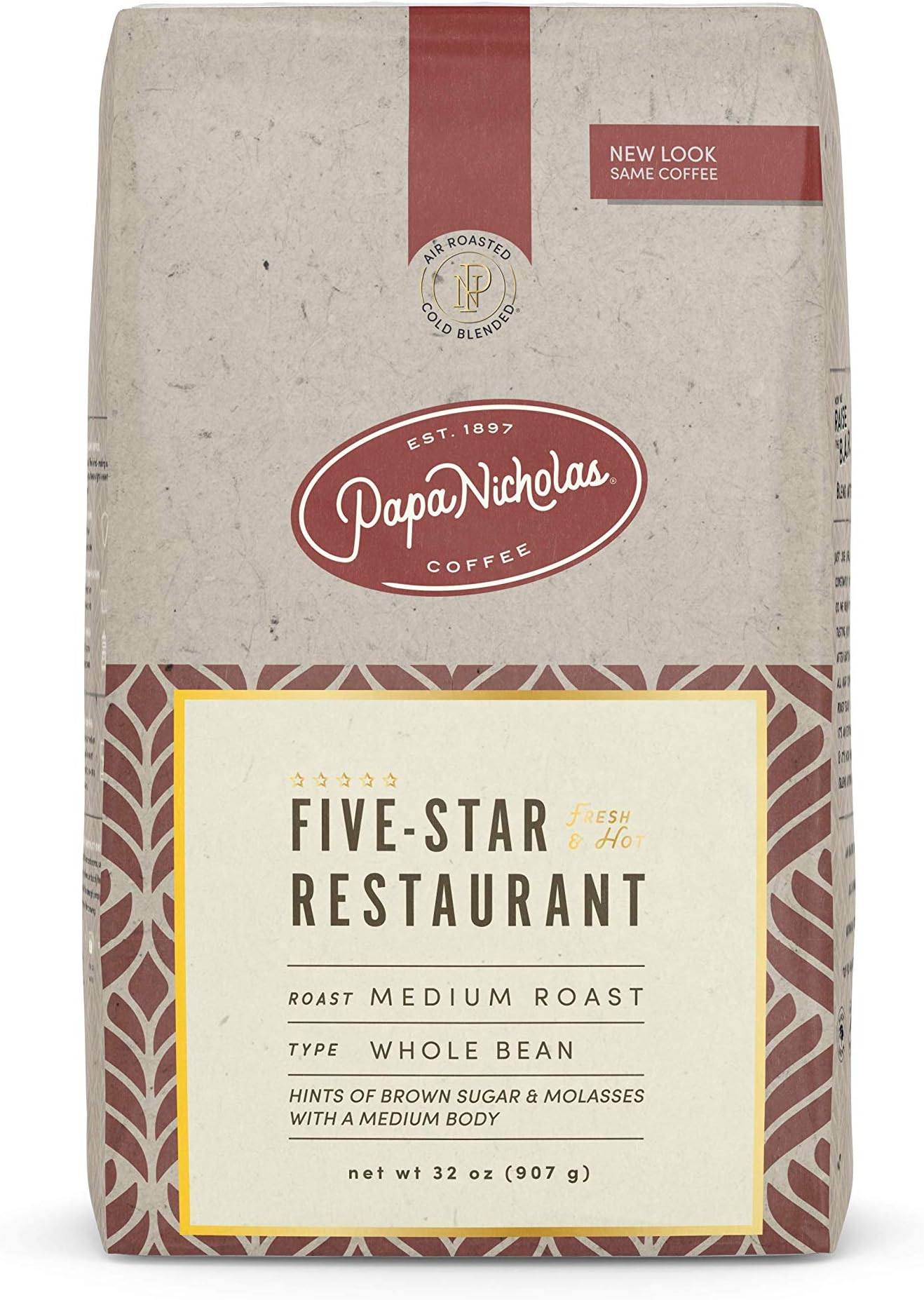 PapaNicholas Coffee Whole Bean Coffee, 5-star Restaurant Blend, 2 Pound