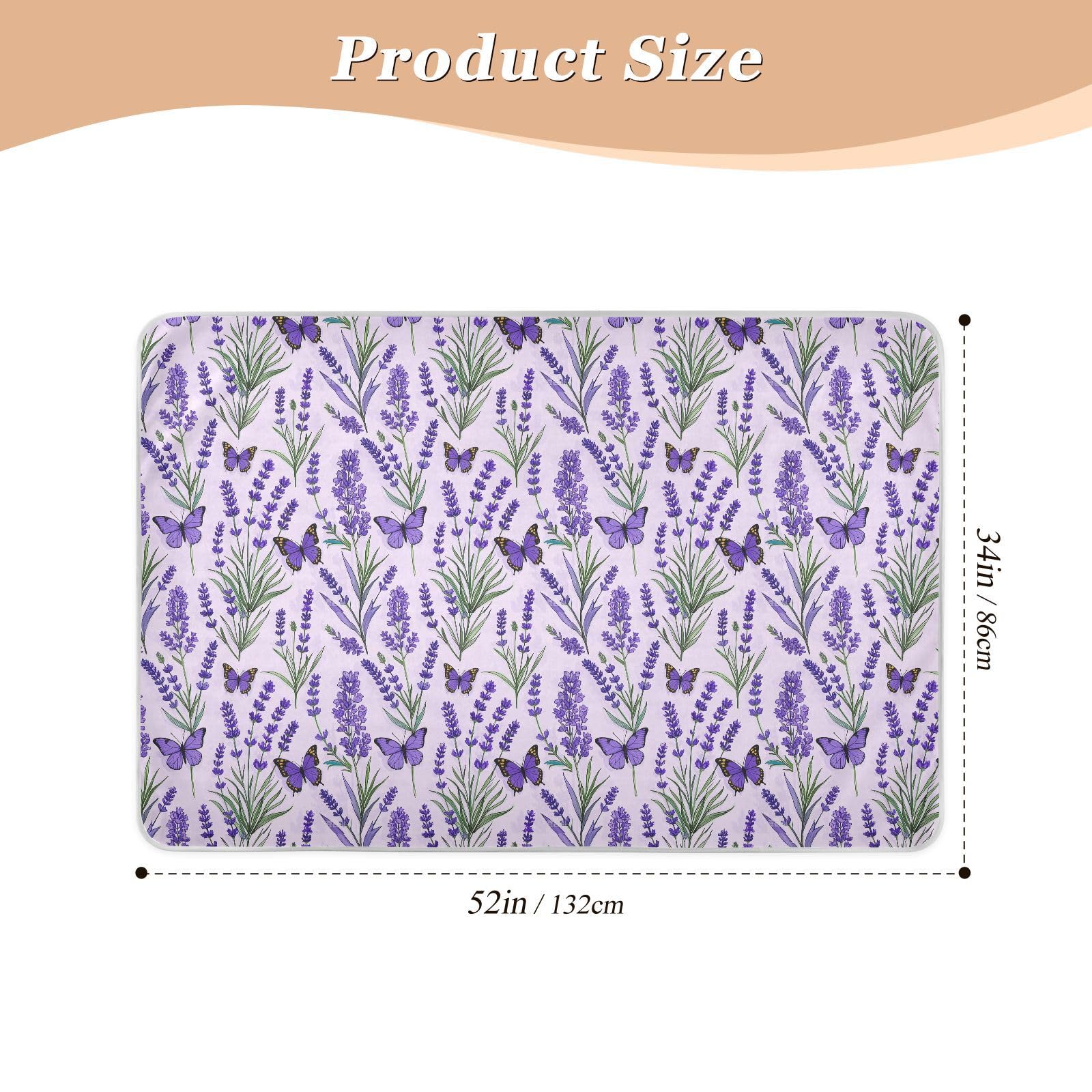 Purple Lavender with Butterflies Potty Training Pee Pad Highly Absorbent Baby Diaper Changing Pad Changing Pee Mats for Kids Bedwetting , 52